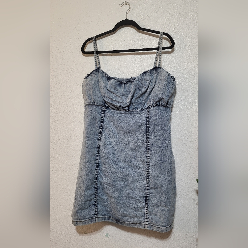 Divided, Denim mini dress, straps/cami, XL